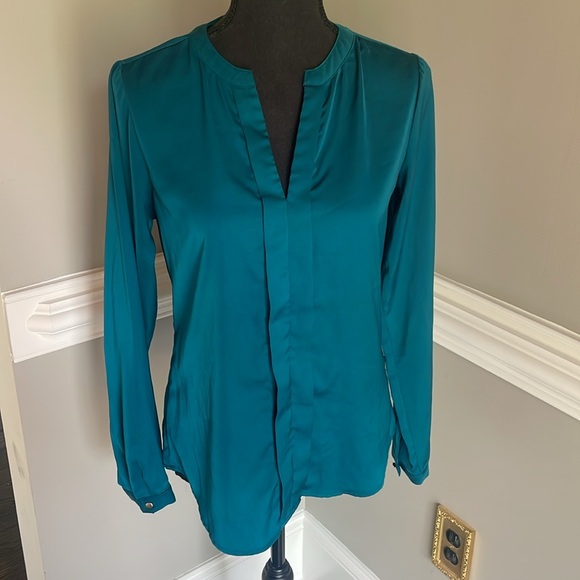 Peacock Teal Long Sleeve Blouse Top The Limited Size XS Extra Small - Picture 1 of 5